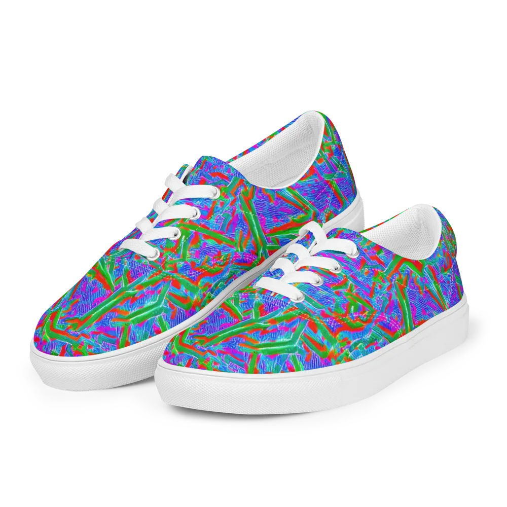 Acid Comet on Men's Lace-Up Canvas Shoes — Left Front