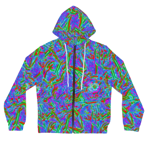 Acid Comet on a Women's Full-Zip Hoodie