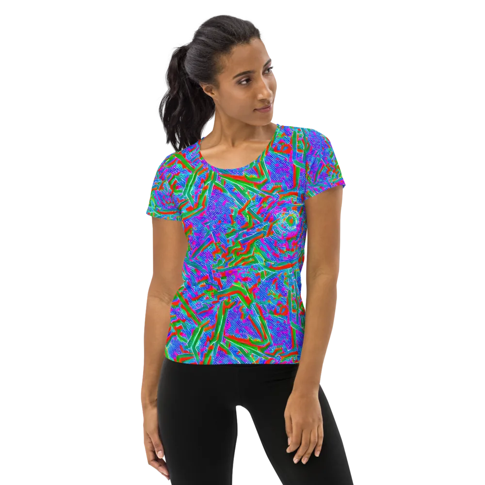 Acid Comet on Women's Athletic T-Shirt — Front