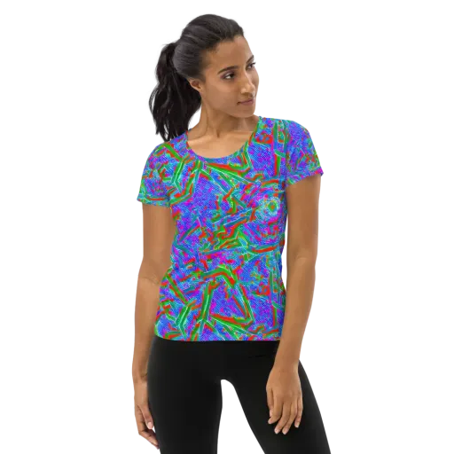 Acid Comet on a Women's Athletic T-Shirt