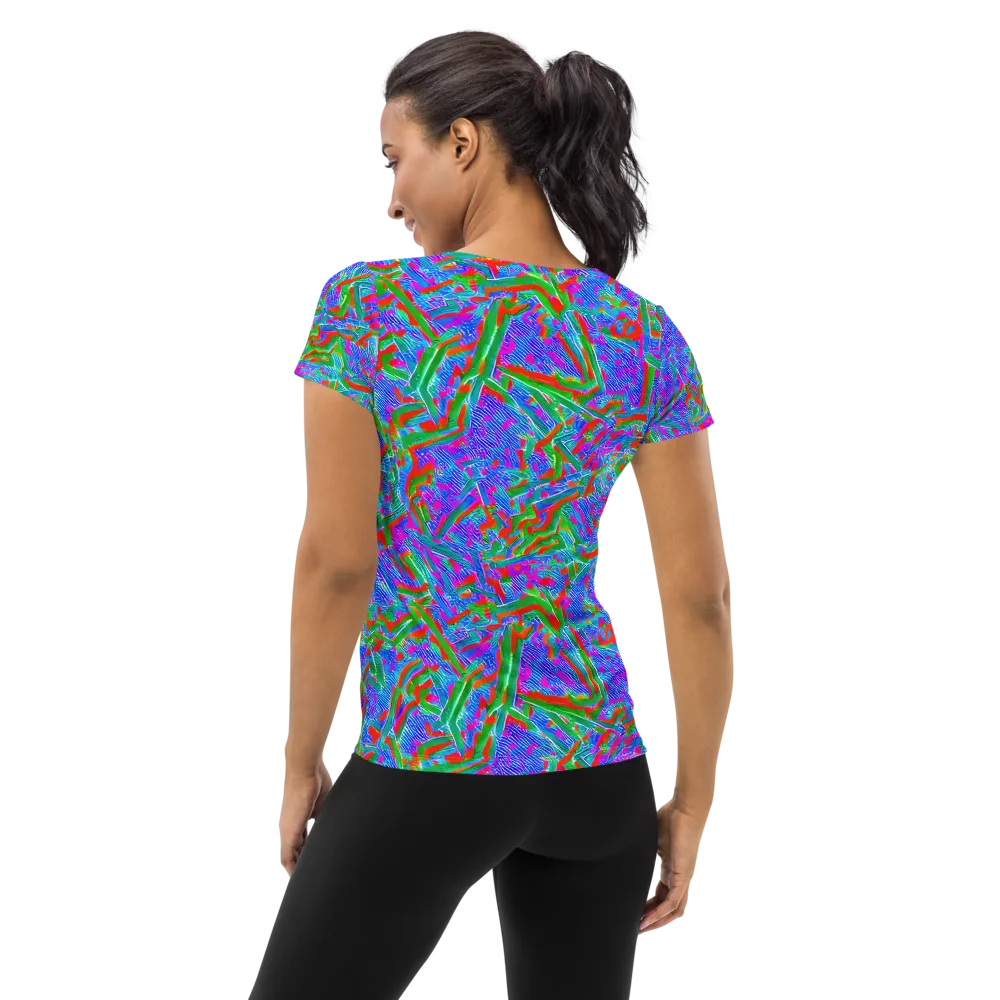 Acid Comet on Women's Athletic T-Shirt — Back