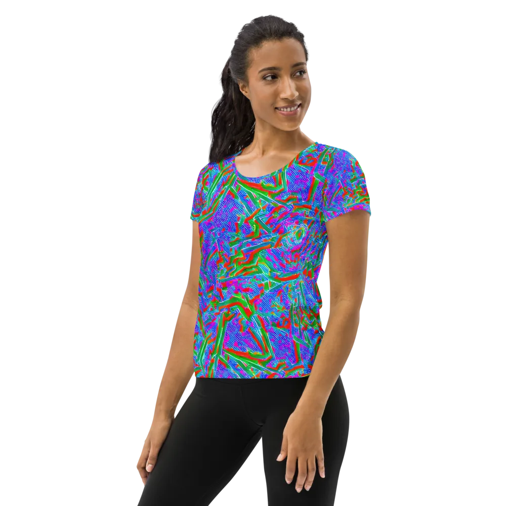 Acid Comet on Women's Athletic T-Shirt — Left