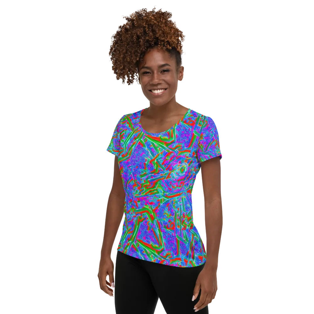 Acid Comet on Women's Athletic T-Shirt — Left