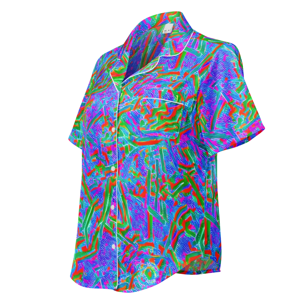 Acid Comet on Women's Short Sleeve Pajama Top — Left Front