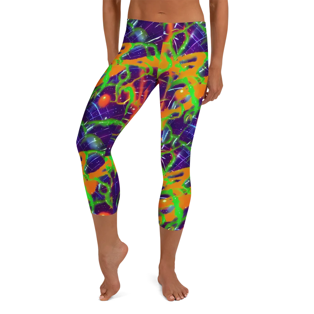 Galactic Acid on Capri Leggings — Front