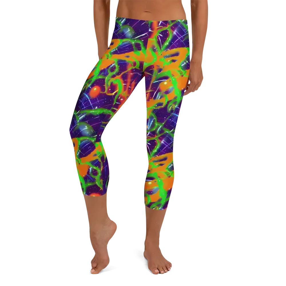 Galactic Acid on Capri Leggings — Front