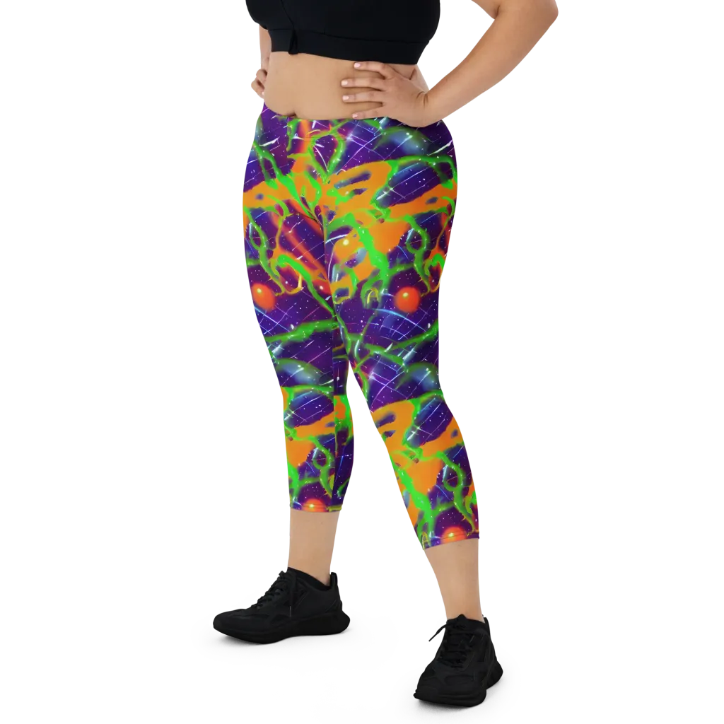 Galactic Acid on Capri Leggings — Front