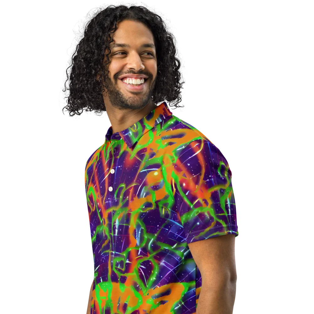 Galactic Acid on Men's Slim Fit Polo Shirt — Left Front