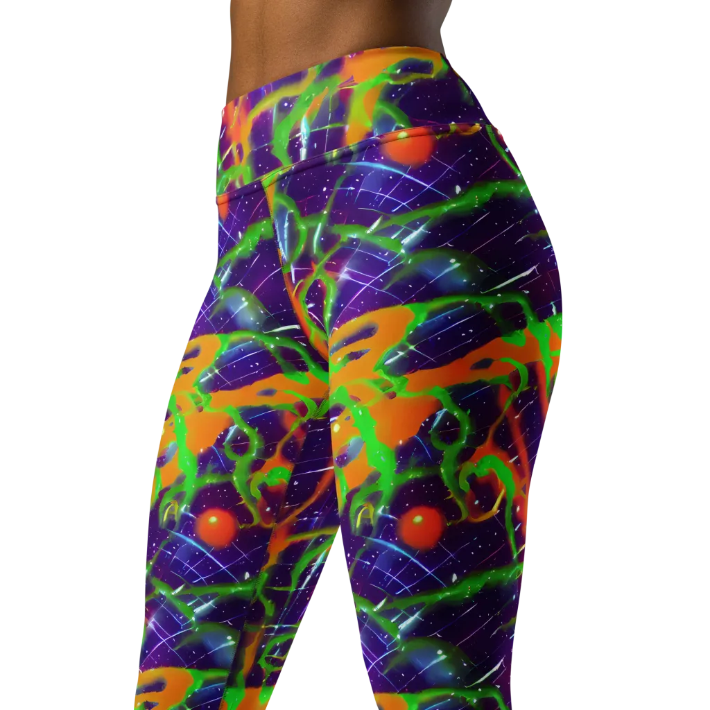 Galactic Acid on Yoga Leggings — Left Front