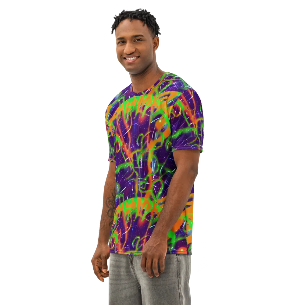 Galactic Acid on Men's Cotton Crew Neck T-Shirt — Left Front