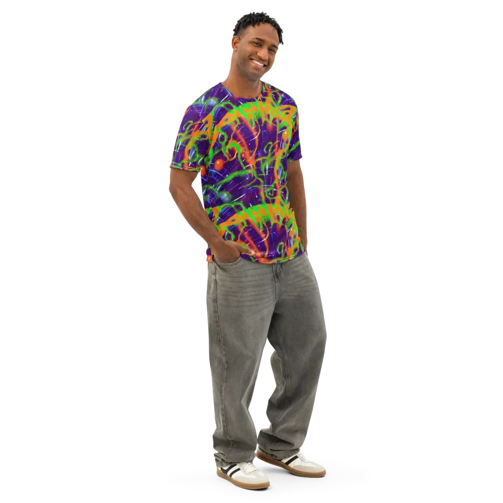 Galactic Acid on Men's Cotton Crew Neck T-Shirt — Right Front