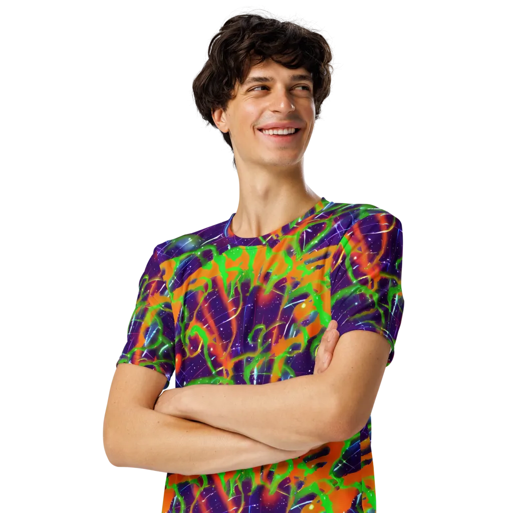 Galactic Acid on Men's Crew Neck T-Shirt — Left Front