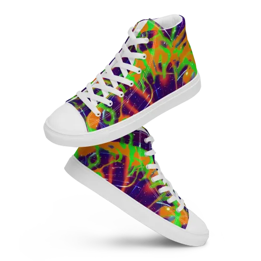 Galactic Acid on a Men's High Top Canvas Shoes