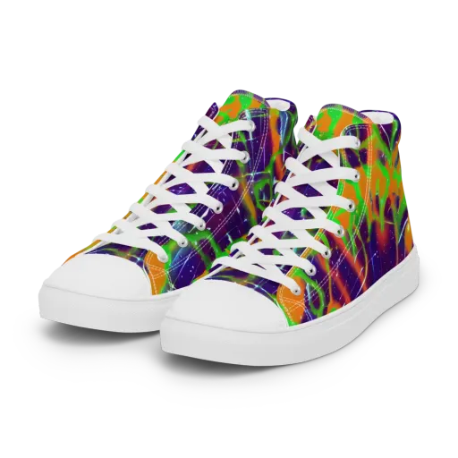 Galactic Acid on a Women's High Top Canvas Shoes