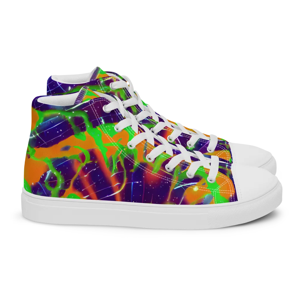 Galactic Acid on Women's High Top Canvas Shoes — Right