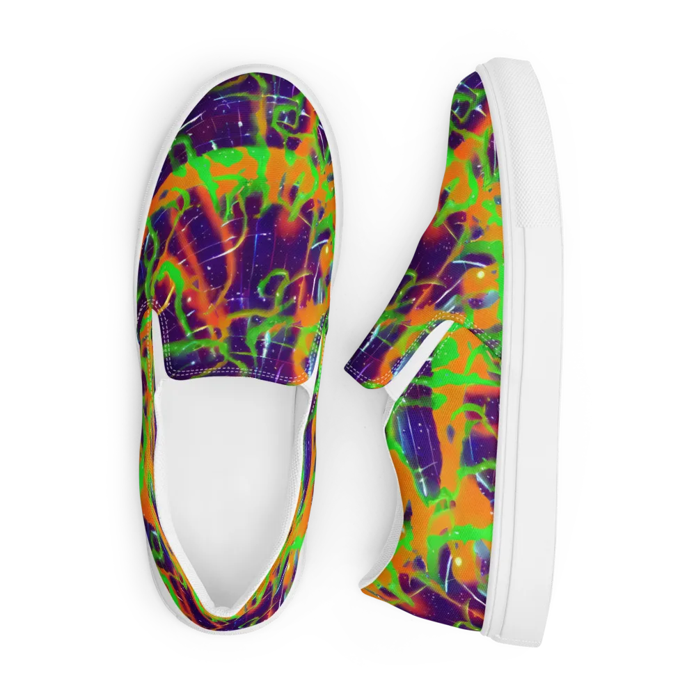 Galactic Acid on Men's Slip-On Canvas Shoes — Front