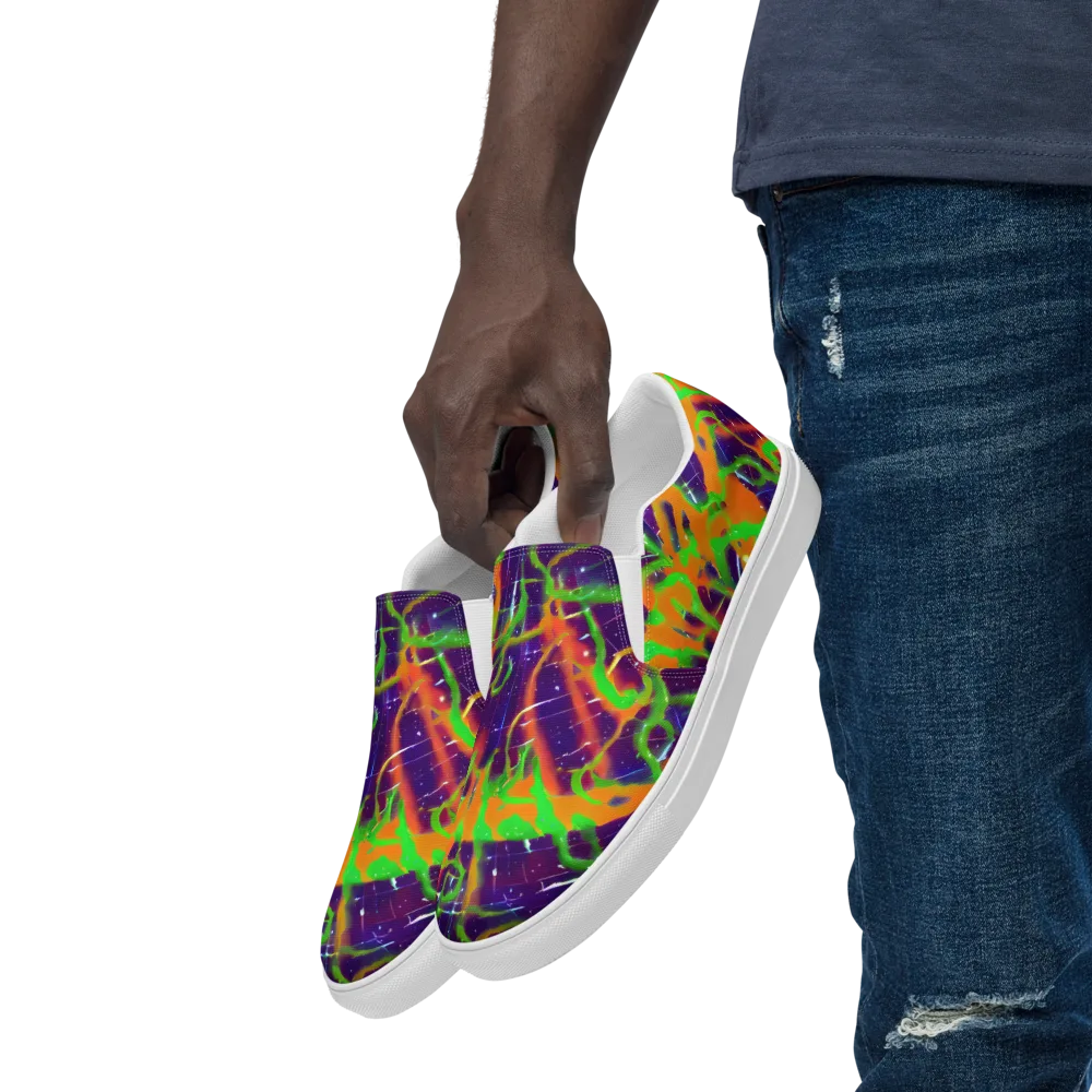 Galactic Acid on Men's Slip-On Canvas Shoes — Left Front