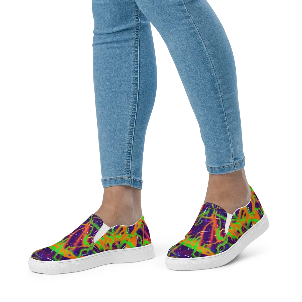 Galactic Acid on Women's Slip-On Canvas Shoes — Front
