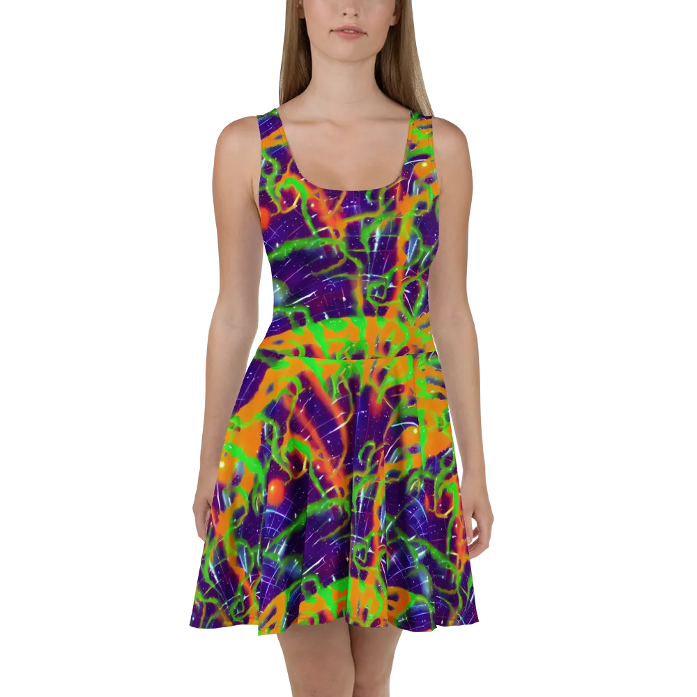 Galactic Acid on Skater Dress — Front