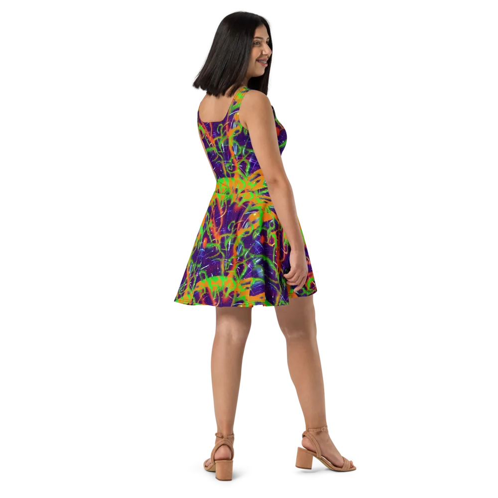 Galactic Acid on Skater Dress — Right