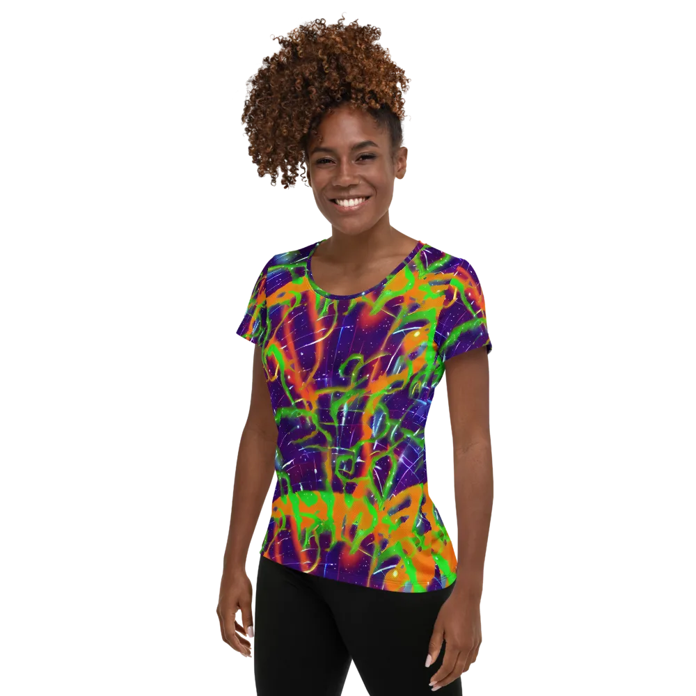 Galactic Acid on Women's Athletic T-Shirt — Left