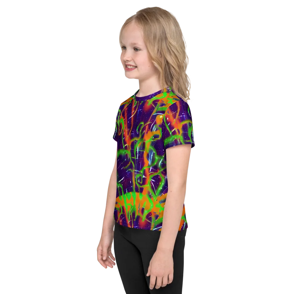 Galactic Acid on Kids Crew Neck T-Shirt — Left