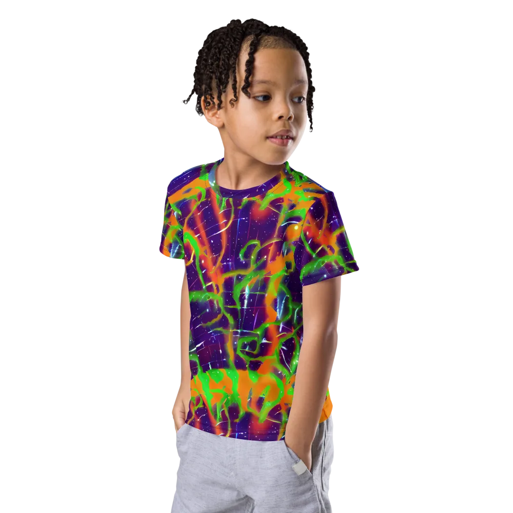 Galactic Acid on Kids Crew Neck T-Shirt — Left Front