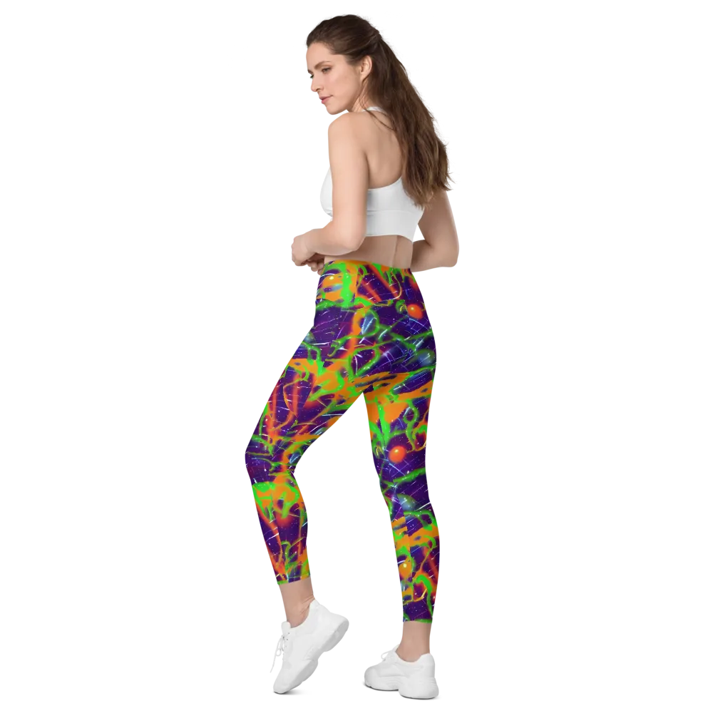 Galactic Acid on Leggings with Pockets — Left Back
