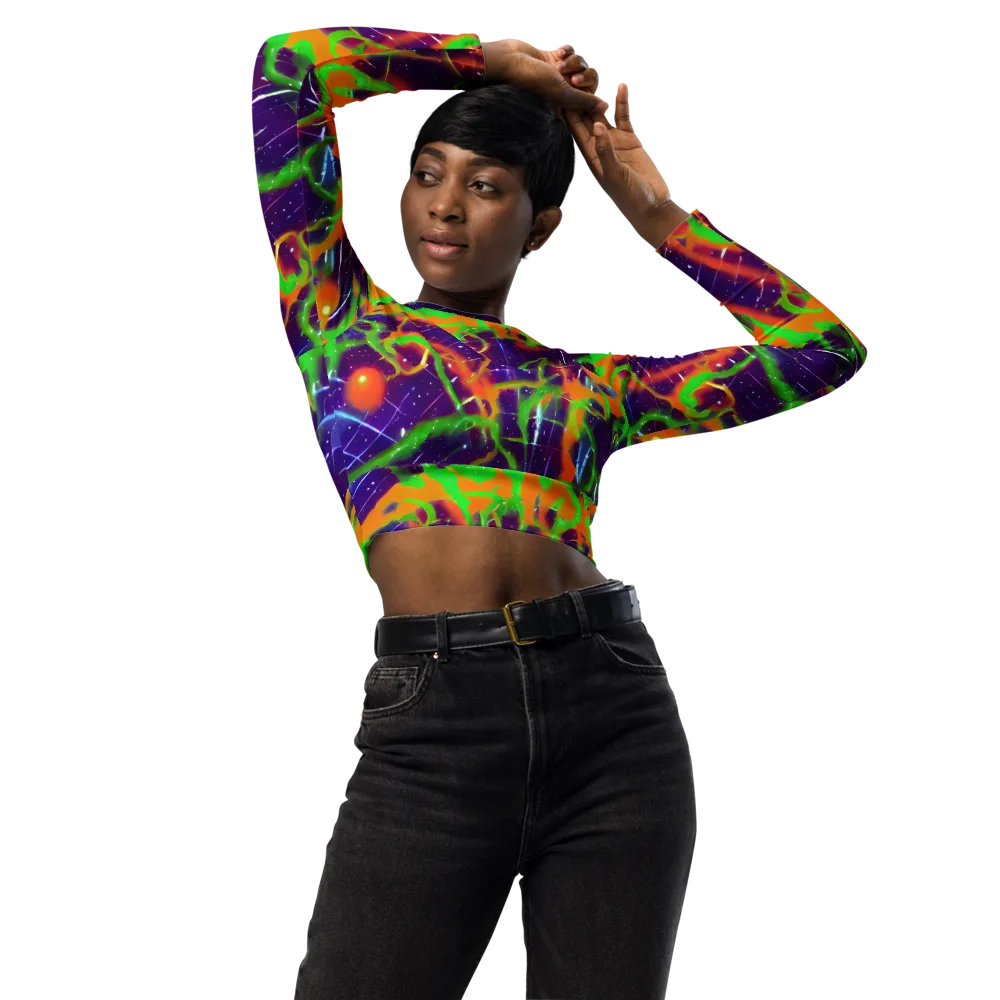 Galactic Acid on Long Sleeve Crop Top — Front