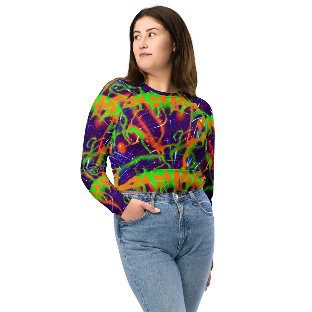 Galactic Acid on Long Sleeve Crop Top — Front