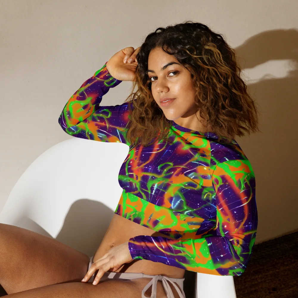Galactic Acid on Long Sleeve Crop Top — Left Front