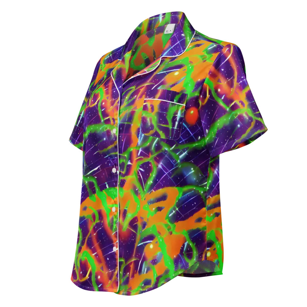 Galactic Acid on Women's Short Sleeve Pajama Top — Left Front