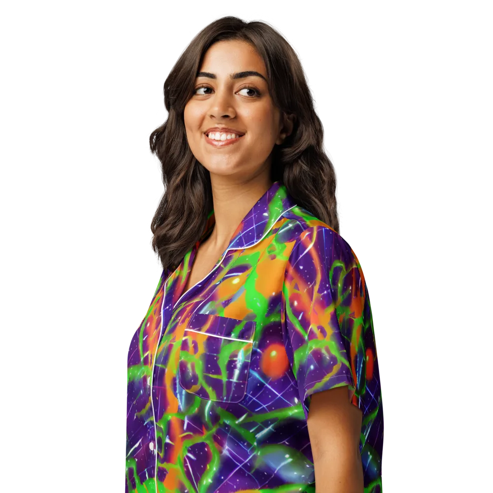 Galactic Acid on Women's Short Sleeve Pajama Top — Left Front