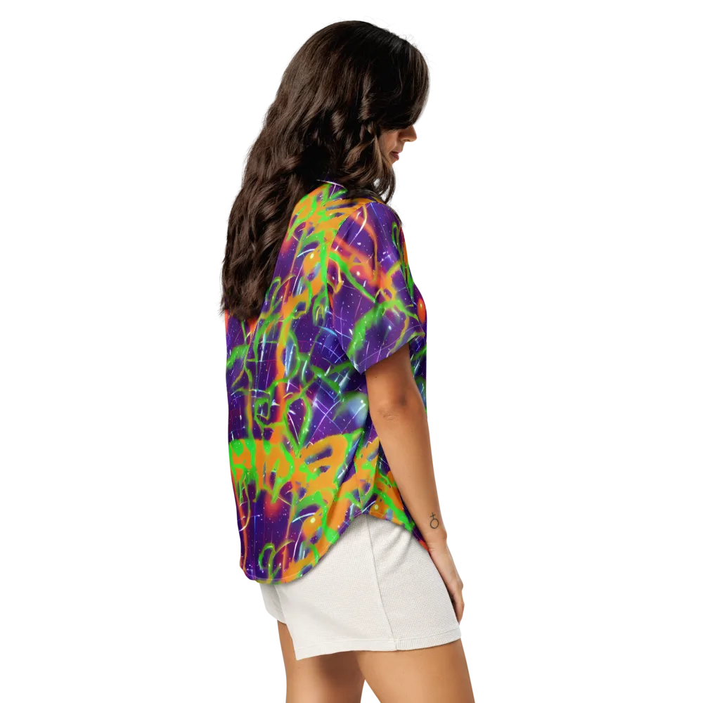 Galactic Acid on Women's Short Sleeve Pajama Top — Right Back