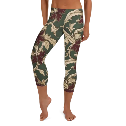 Garnet Scroll on a Capri Leggings