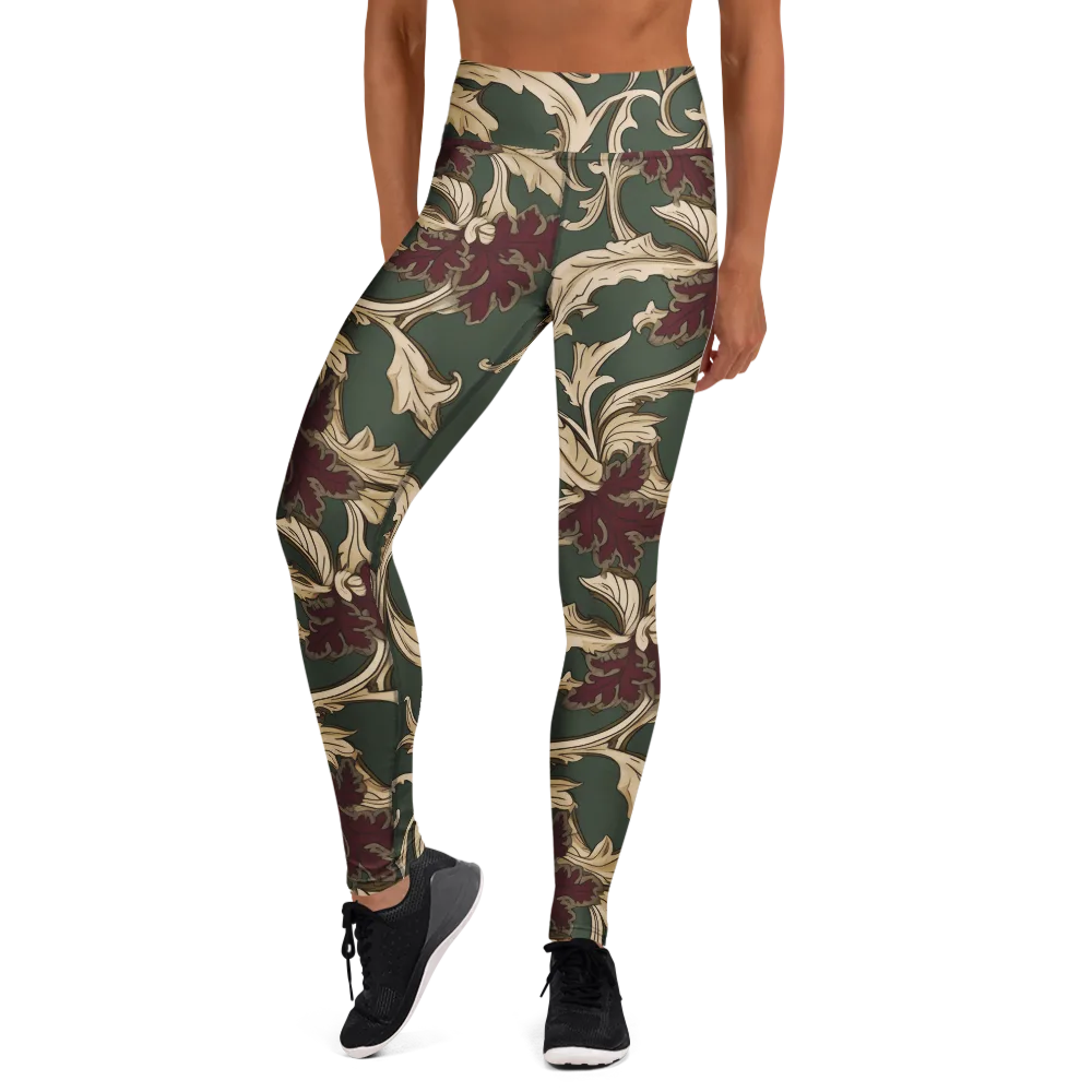 Garnet Scroll on Yoga Leggings — Front