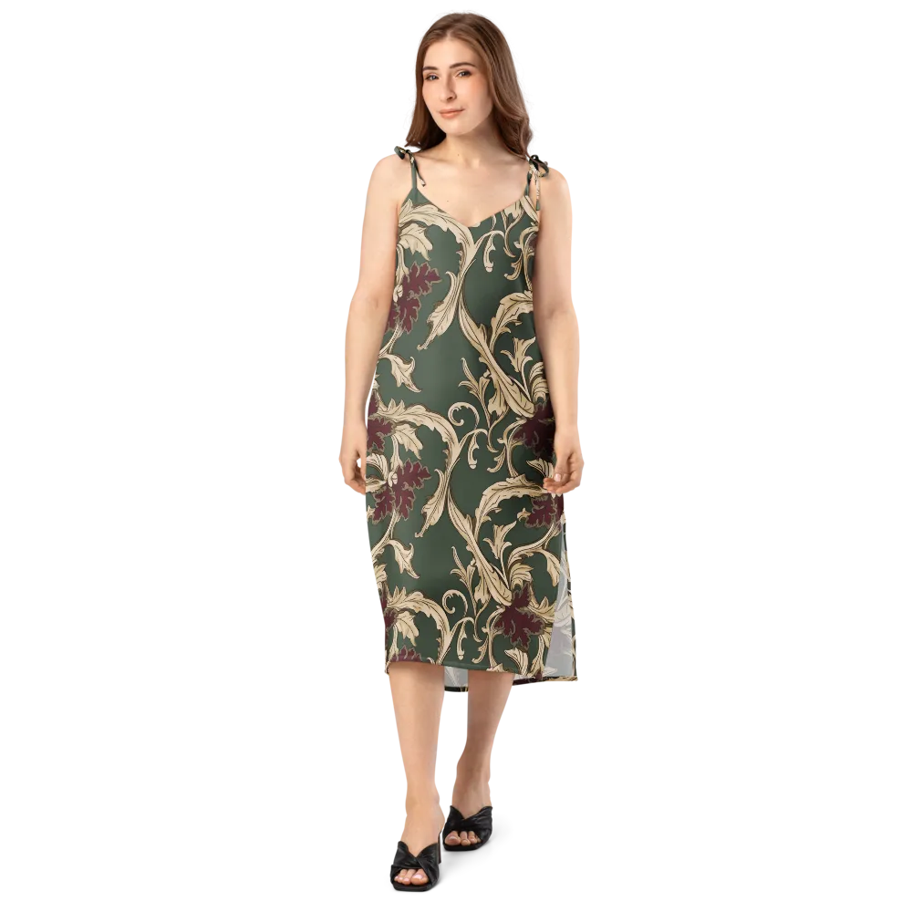 Garnet Scroll on Slip Dress — Front