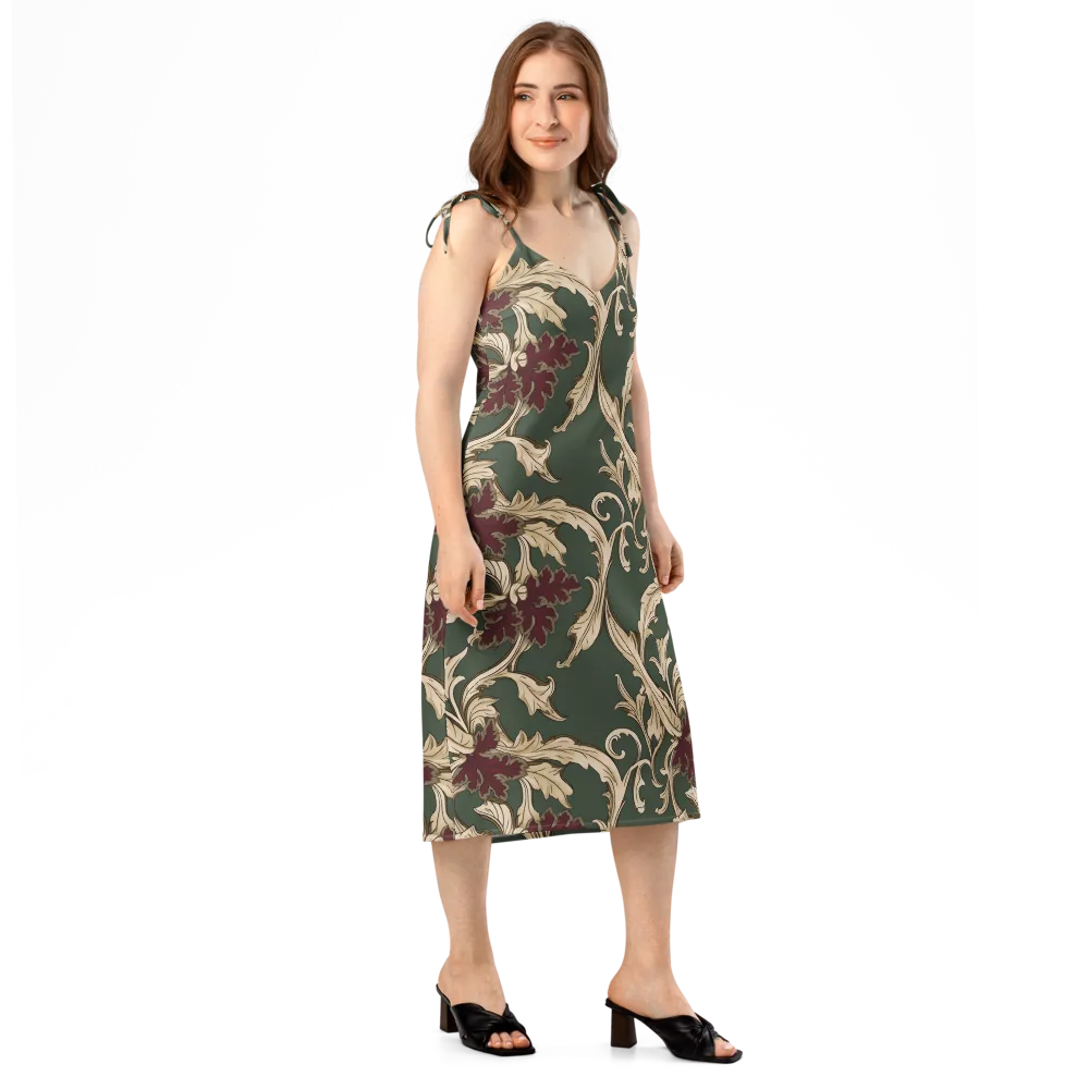 Garnet Scroll on Slip Dress — Right Front