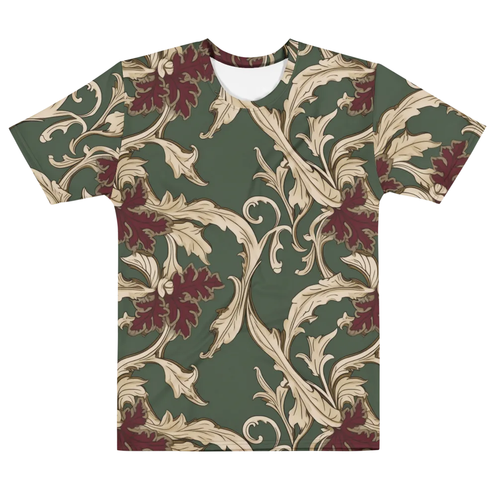 Garnet Scroll on Men's Cotton Crew Neck T-Shirt — Front