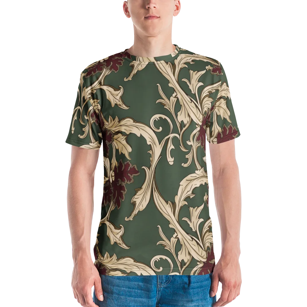 Garnet Scroll on Men's Crew Neck T-Shirt — Front