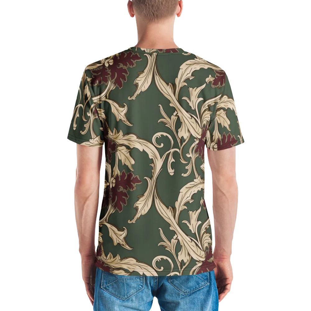 Garnet Scroll on Men's Crew Neck T-Shirt — Back