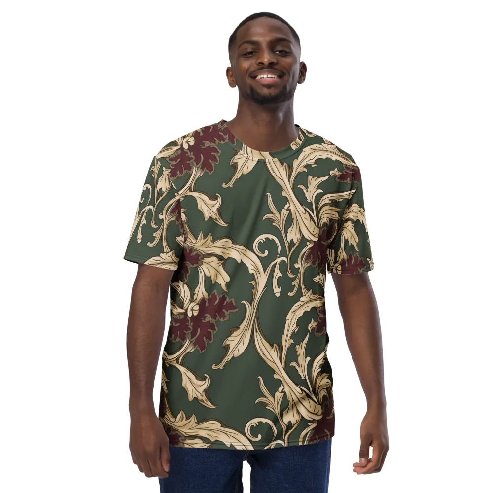 Garnet Scroll on Men's Crew Neck T-Shirt — Front