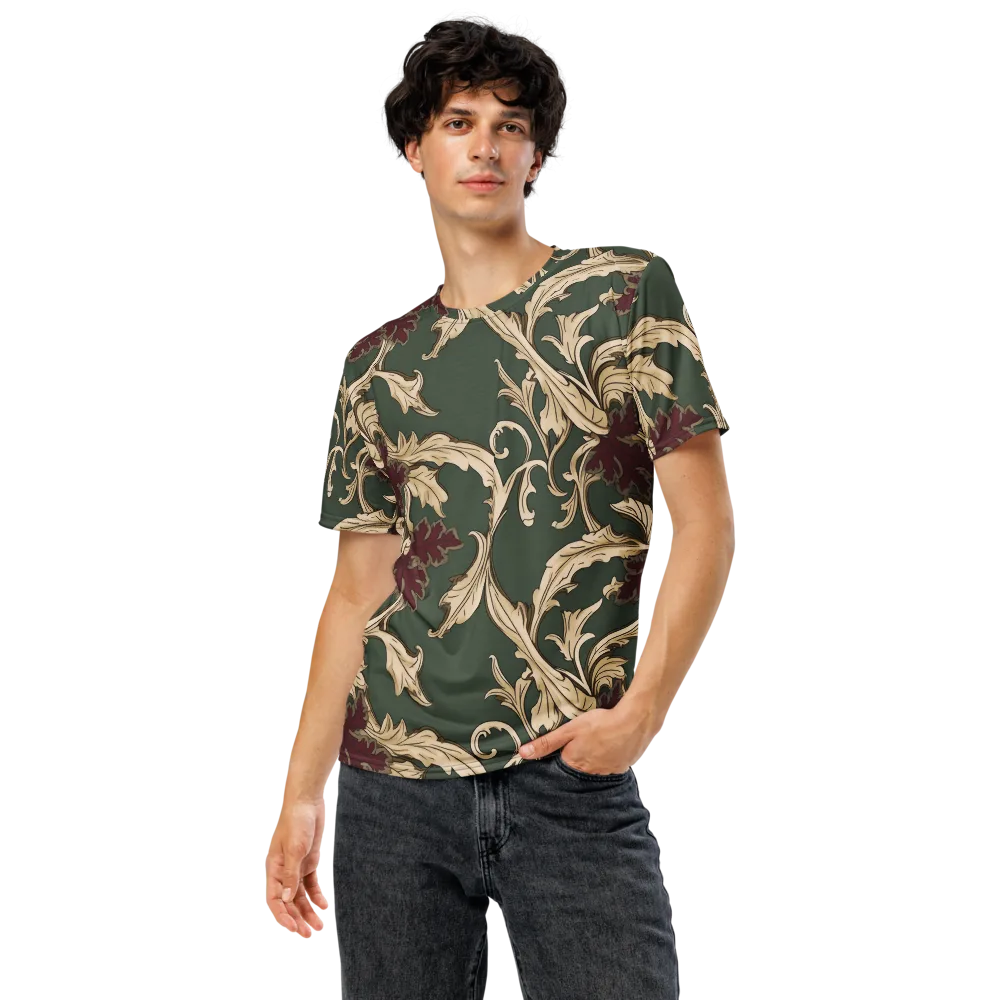 Garnet Scroll on Men's Crew Neck T-Shirt — Front