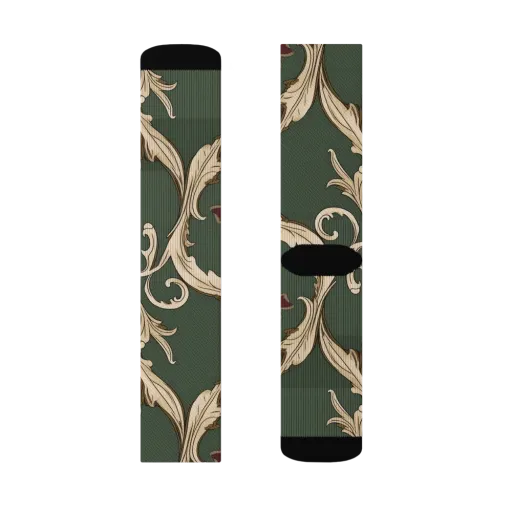 Garnet Scroll on a Socks