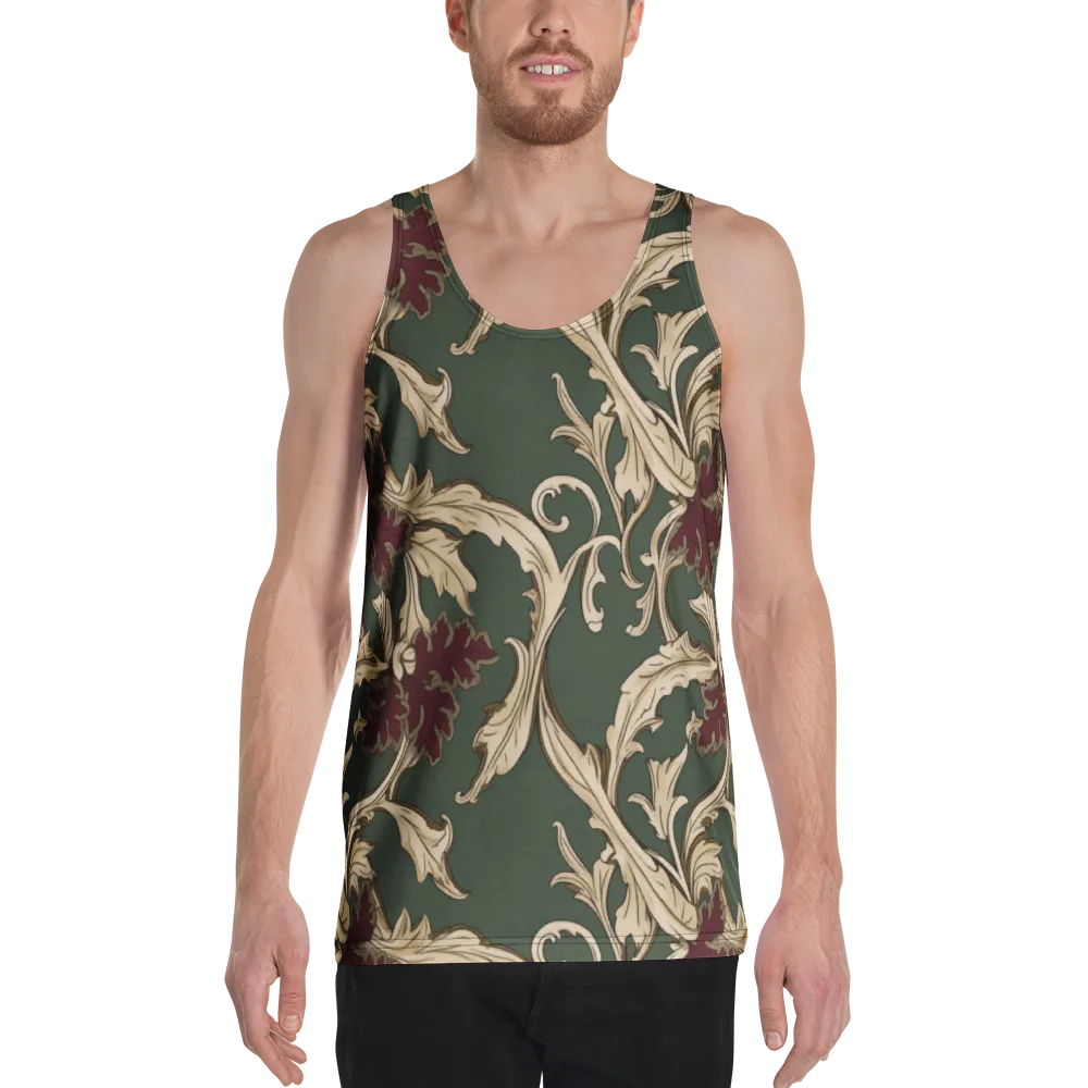 Garnet Scroll on Men's Tank Top — Front