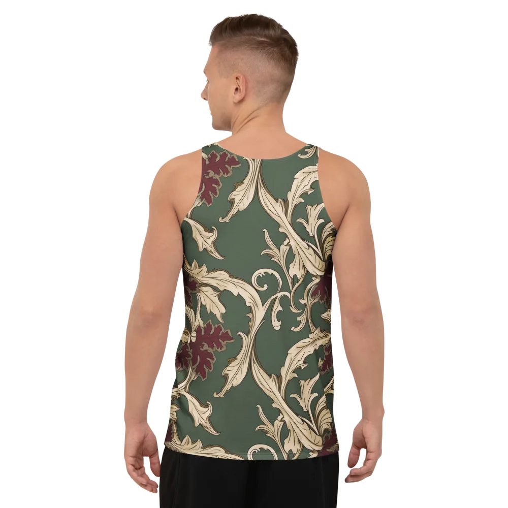 Garnet Scroll on Men's Tank Top — Back