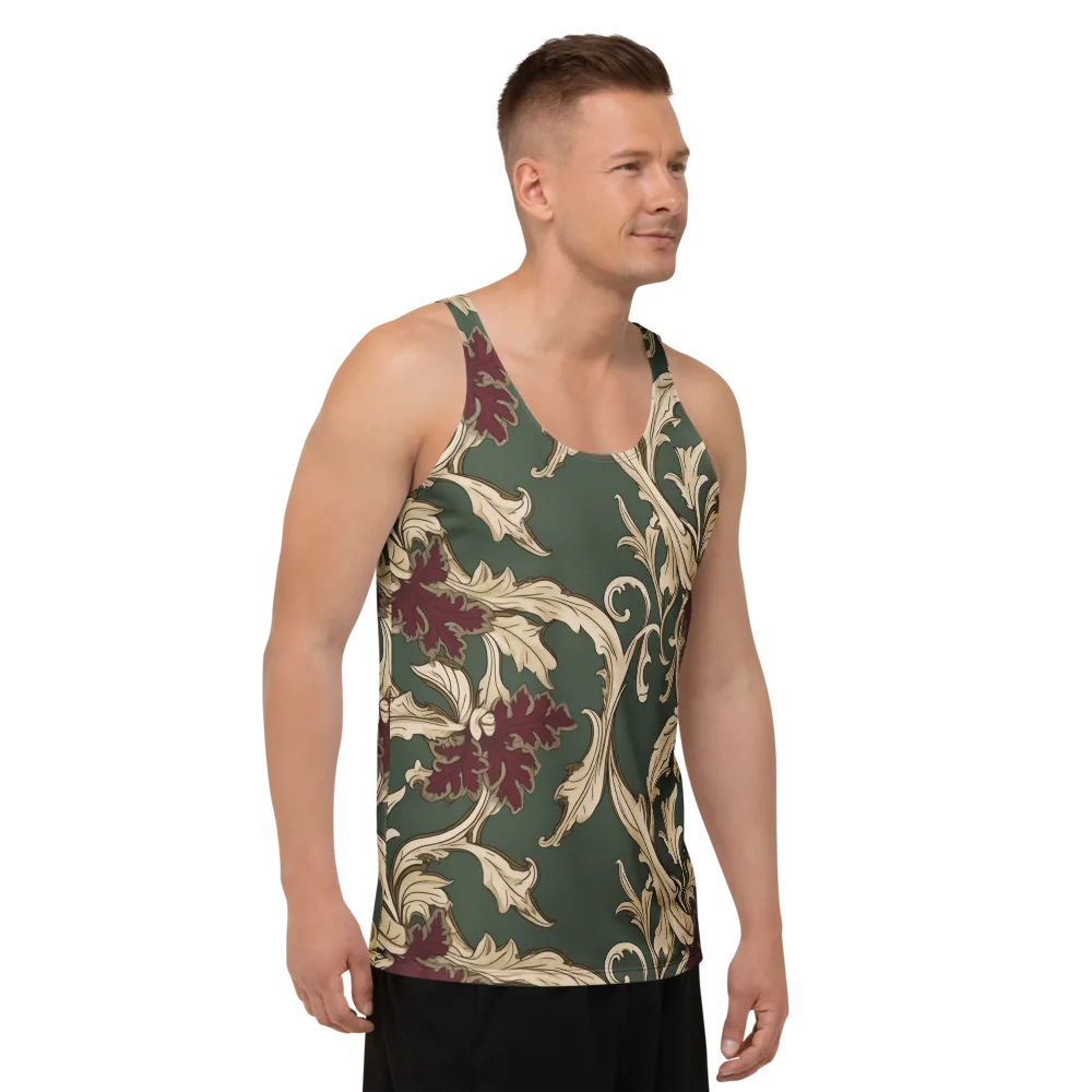 Garnet Scroll on Men's Tank Top — Right Front