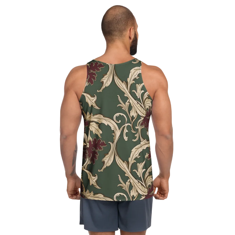 Garnet Scroll on Men's Tank Top — Back
