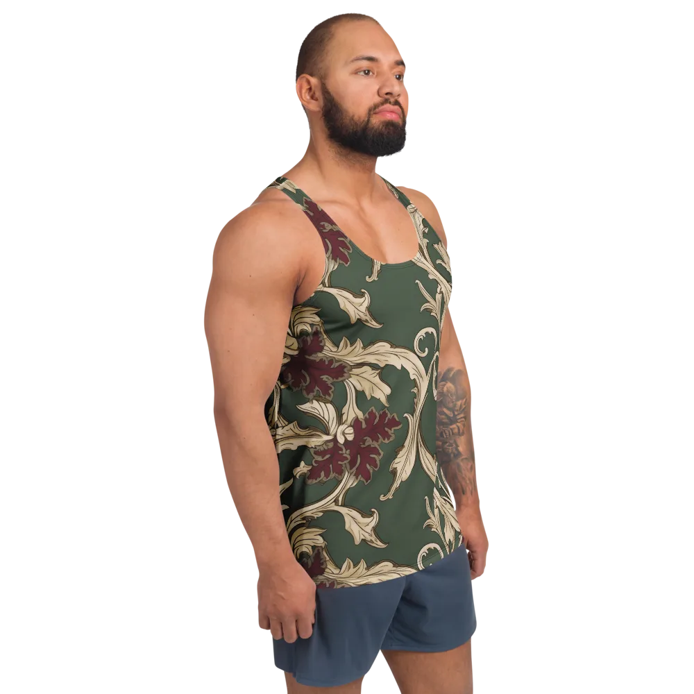 Garnet Scroll on Men's Tank Top — Right Front