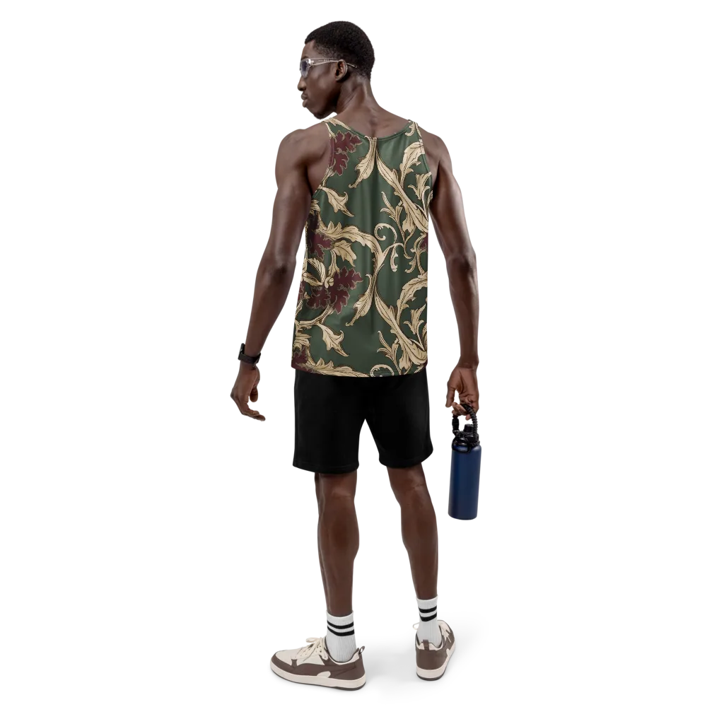 Garnet Scroll on Men's Tank Top — Back